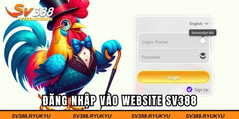 Trước tiên đăng nhập vào website SV388 chính thống