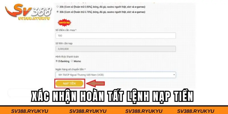 Xác nhận nạp tiền